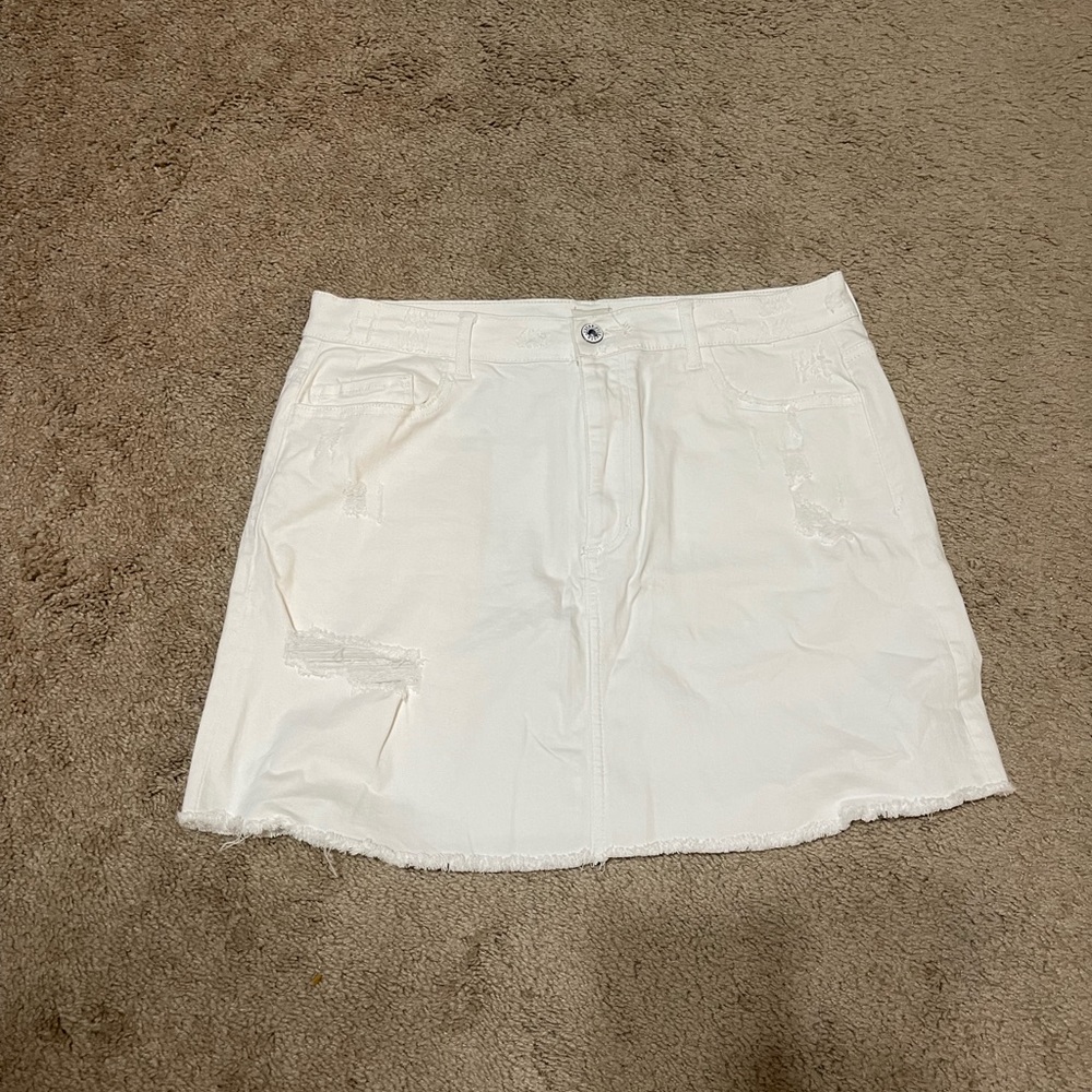 White mini skirt